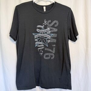 Samuel Adams T-Shirt Sam '76 Graphic Charcoal Gray Patriotic Star Mens‎ XL